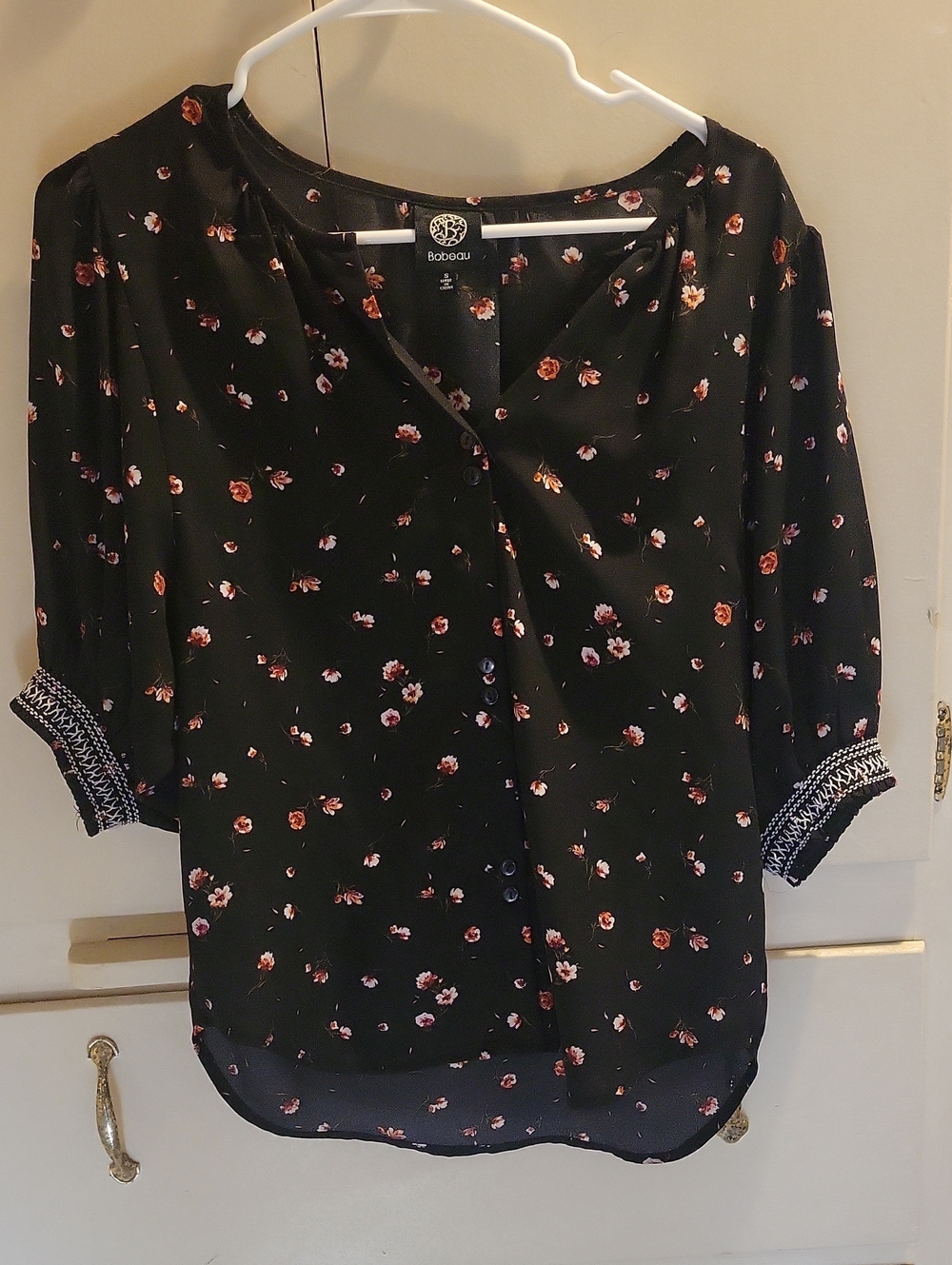 Black Floral Blouse